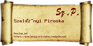 Szelényi Piroska névjegykártya