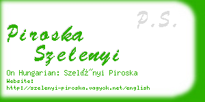 piroska szelenyi business card